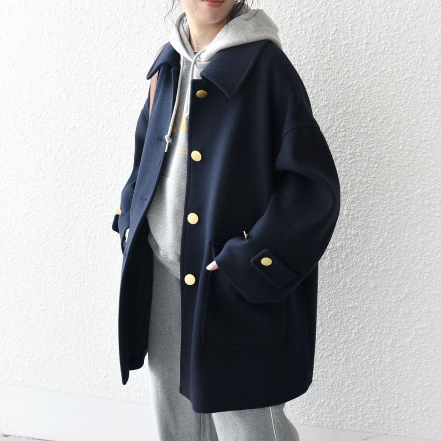 SHIPS any any: ノンミュールジングウール ステンカラー ミディ コート