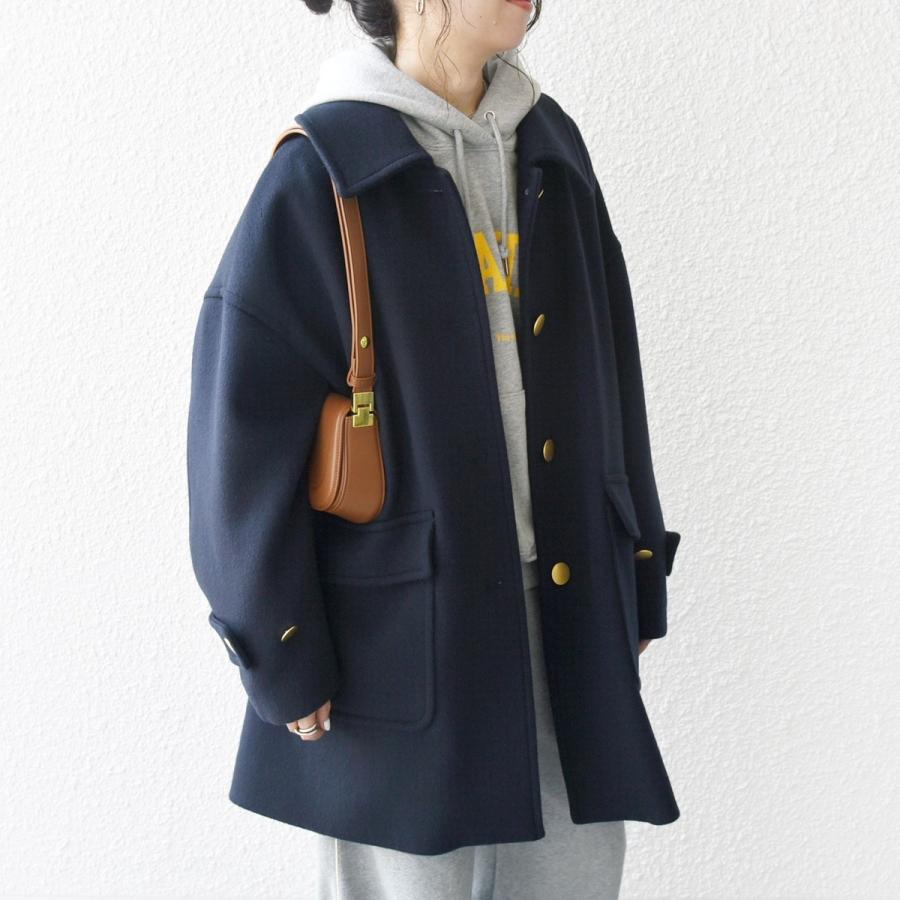 SHIPS any any: ノンミュールジングウール ステンカラー ミディ コート