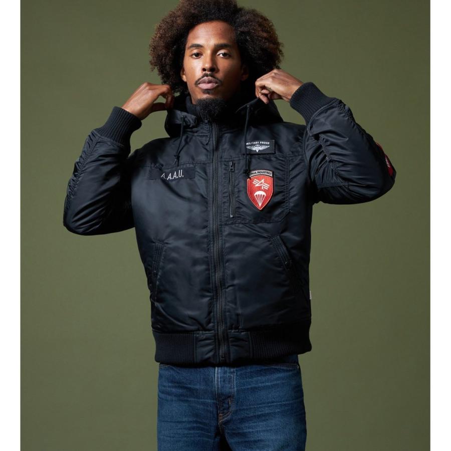 Alpha Industries フーデッドリブジャケット カスタムAAAU Alpha Industries フーデッドリブジャケット カスタムAAAU