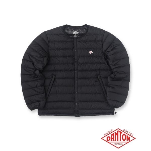 【美品】DANTONダントン　インナーダウンクルーネック　ブラック　S DRESSTERIOR DANTON（ダントン）インナーダウンクルーネック