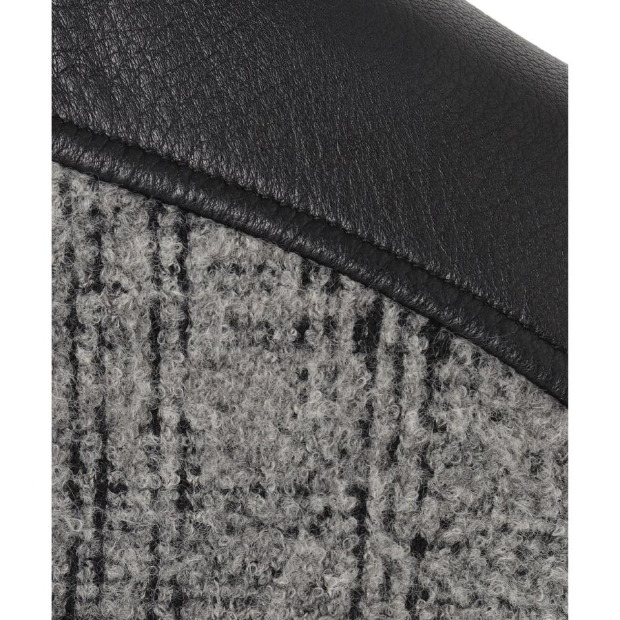 レザーブロックブークレ　ブルゾンの画像