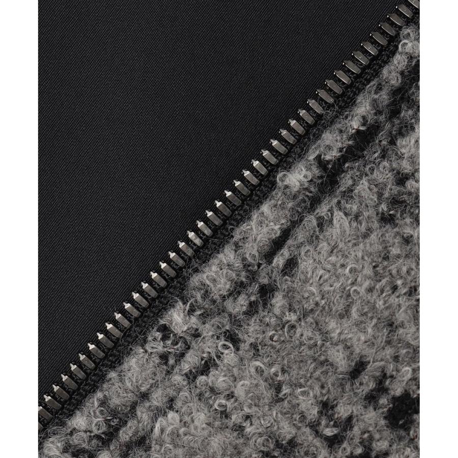 レザーブロックブークレ　ブルゾンの画像