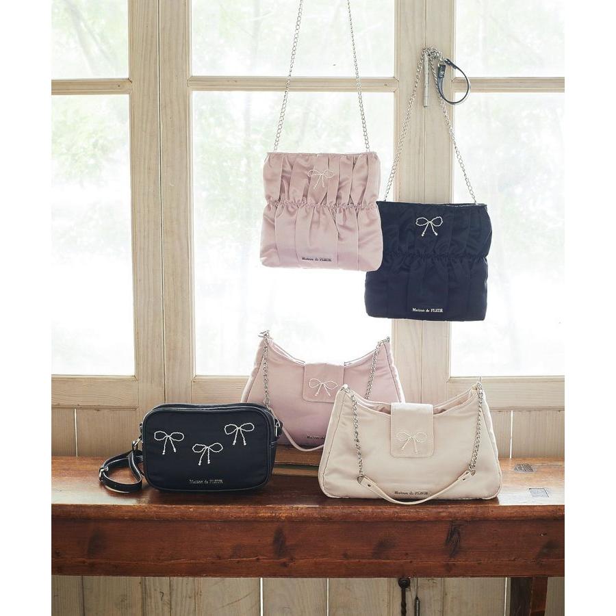 アイボリーリボン付きショルダーバッグ LIXIAYUE リボン付きショルダーバッグ アイボリー - メルカリ