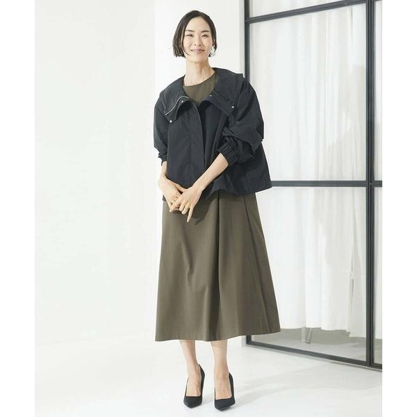 MICHEL KLEIN [小さいサイズ]ボリュームスリーブポンチワンピース