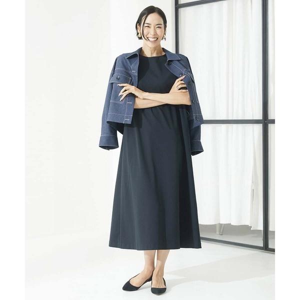 MICHEL KLEIN [小さいサイズ]ボリュームスリーブポンチワンピース