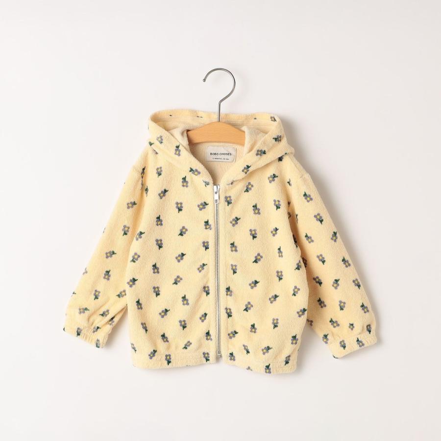 BOBO CHOSES:80〜90cm / PANSY FLOWER ZIP SWEATSHIRTの画像