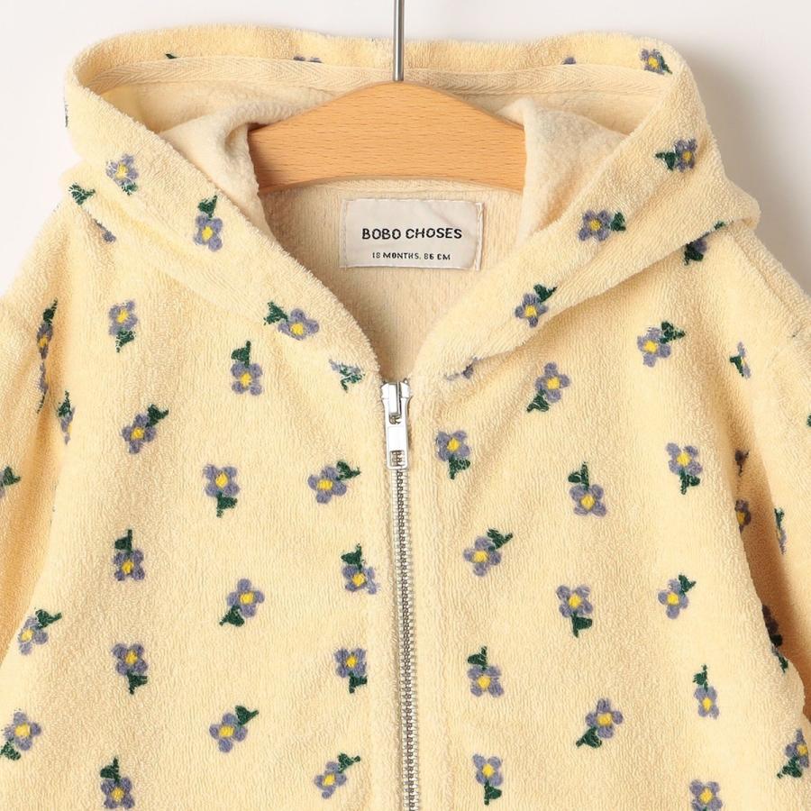 BOBO CHOSES:80〜90cm / PANSY FLOWER ZIP SWEATSHIRTの画像