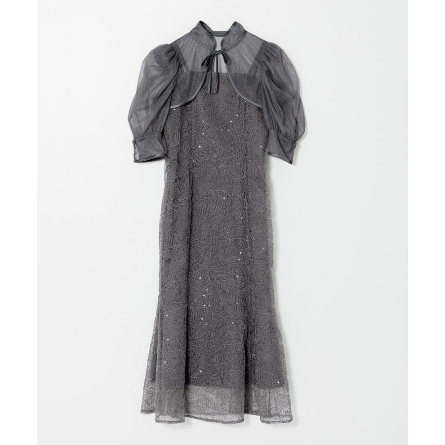 スパンコールボタニカルマーメイドケープボレロ付きキャミソール