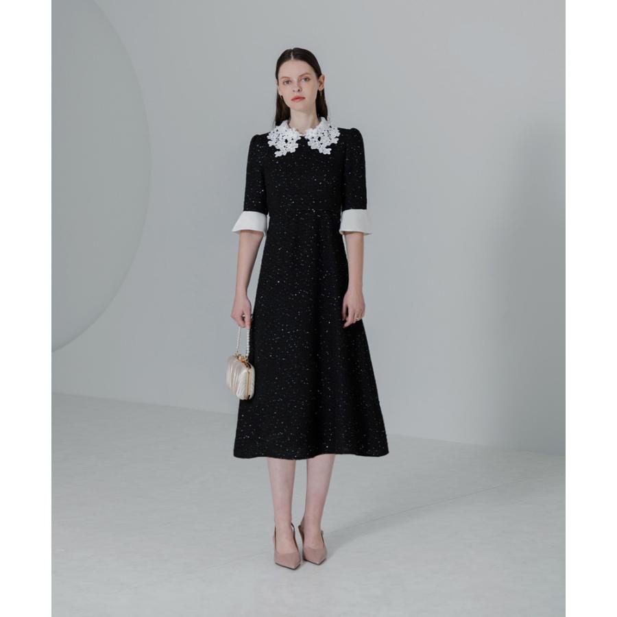 あんぱんまん【LEJA】花柄レースカラースパンコール刺繍Aラインフレア あんぱんまん【LEJA】花柄レースカラースパンコール刺繍Aラインフレア