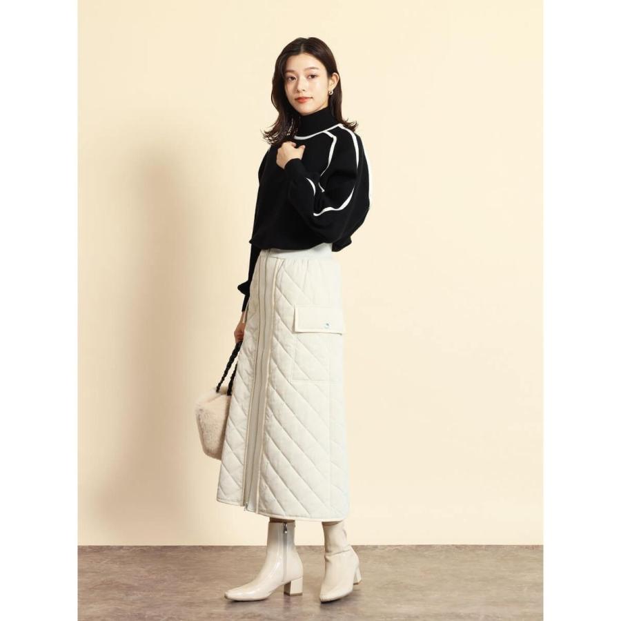 値下げENFOLD●希少●キルティングスカート エンフォルド●コレクションライン FENNEL（フェンネル） フロントZIPキルティングスカート : マルイ(丸井