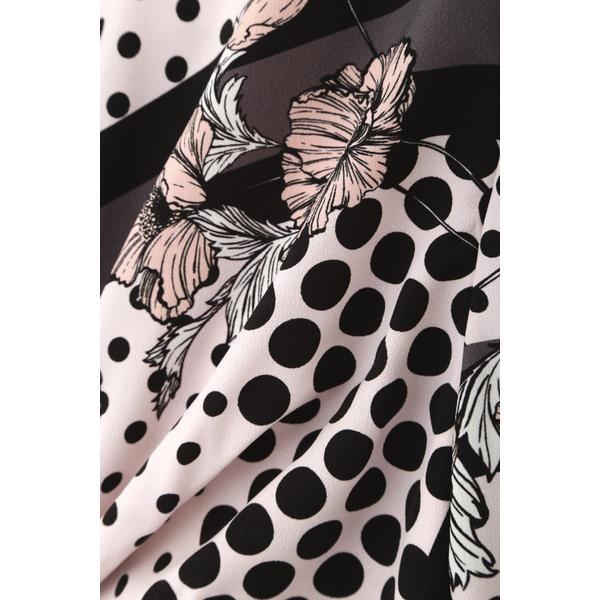 PINKY&DIANNE ラインブロックフラワープリントワンピース PINKY&DIANNE ◇ラインブロックフラワープリントワンピース