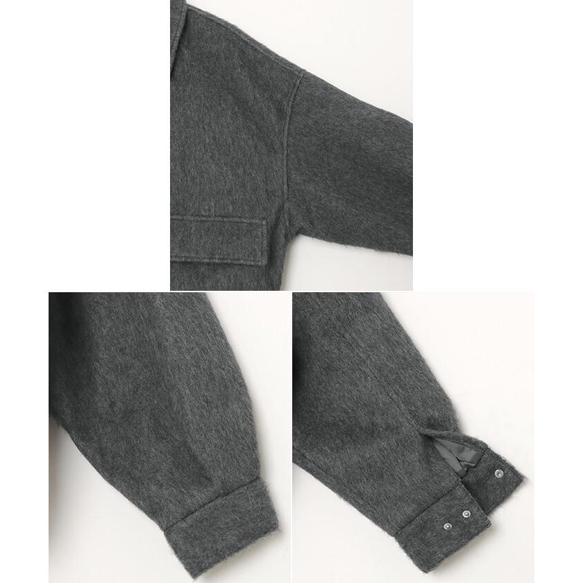 アドーア　ブルゾン　クロップド丈　シャギー　厚手　秋冬　伸縮性　毛　エンジ　38 アドーア ブルゾン クロップド丈 シャギー 厚手 秋冬 伸縮性 毛