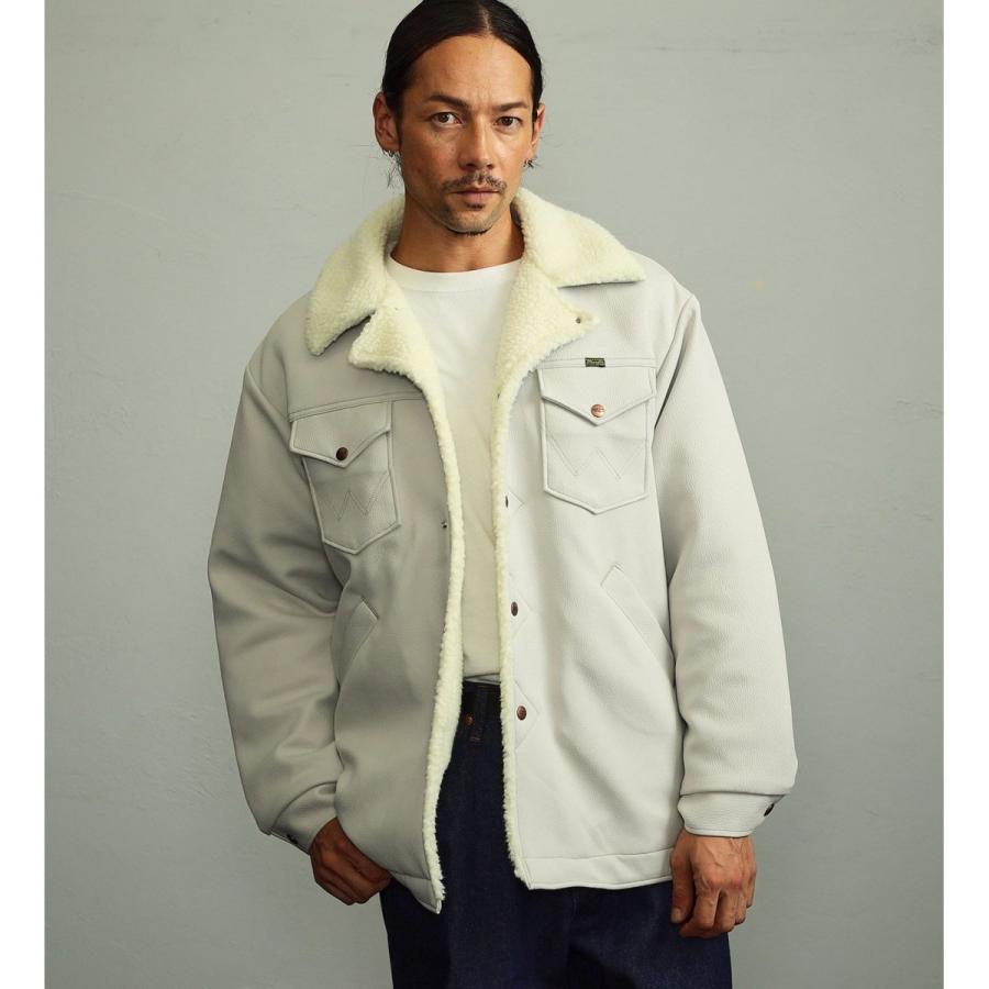 Wrangler 【ユニセックス】【秋冬】 レザーライク ボアランチコート