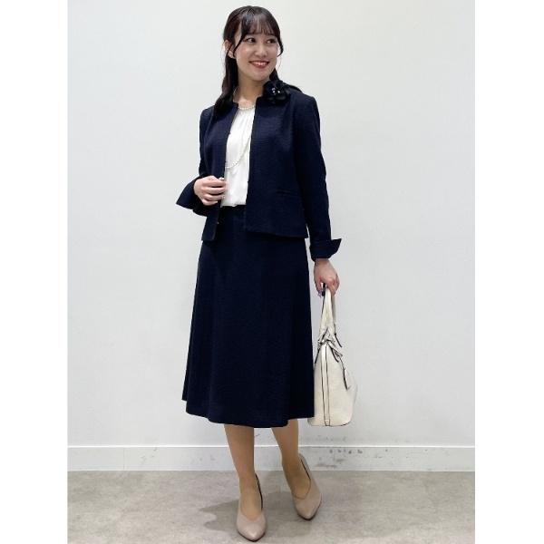 Reflect 日本製フォーマル⭐︎ブラウス追加で4点セット⭐︎ネイビー Reflect（リフレクト） 【フォーマルセットアップ可】ツイード