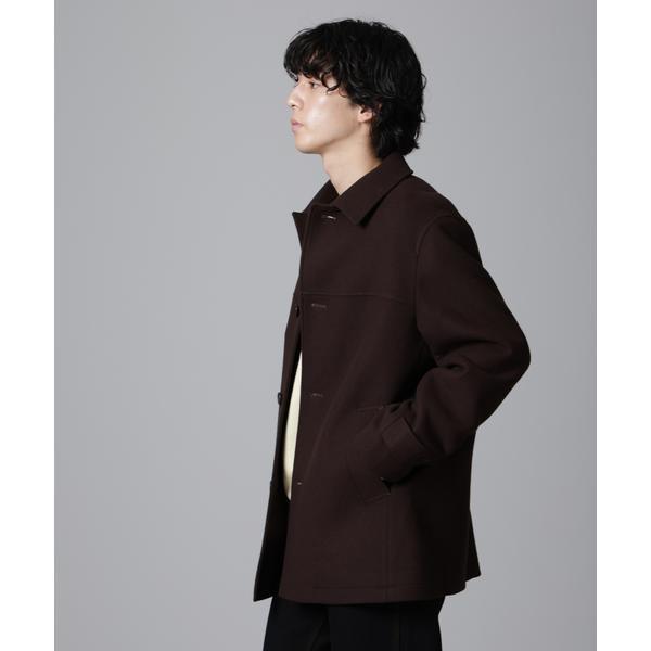 ウールカシミヤ二重織りメルトンカーコート ウール カシミヤ 二重織り メルトン カー コート