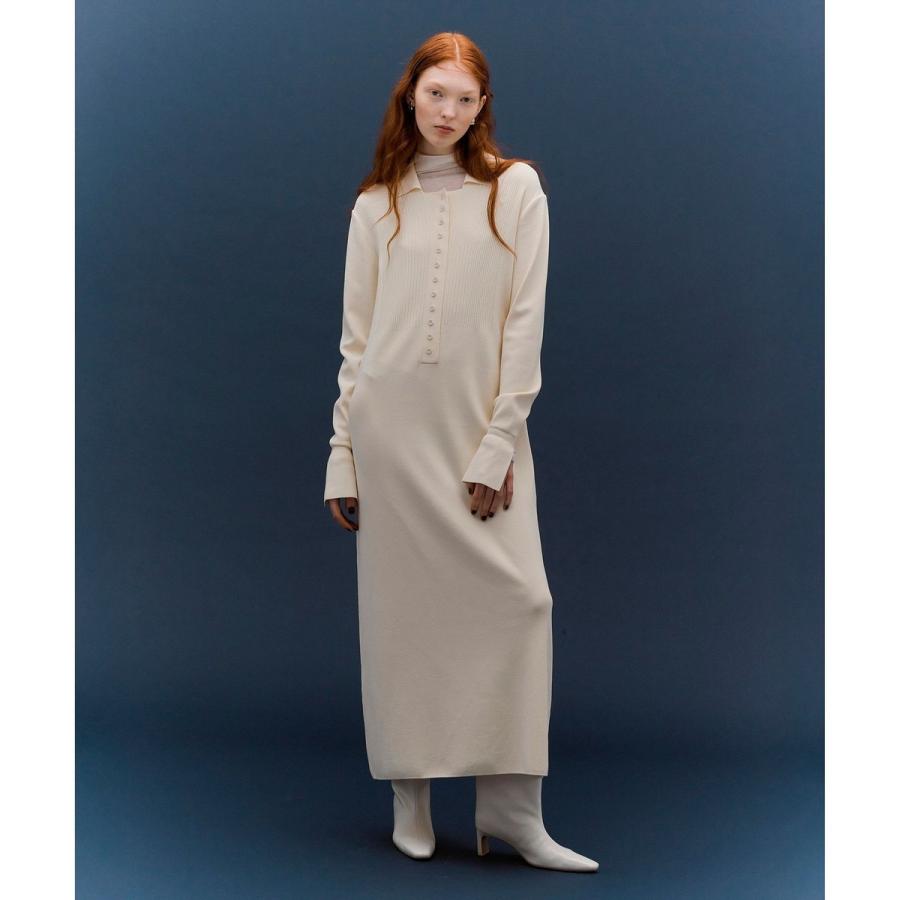 ADAM ET ROPE'（アダムエロペ） 【洗える】ボタンニットポロワンピース