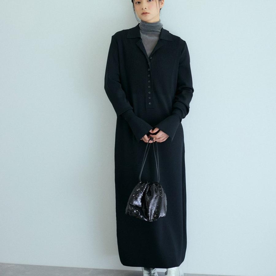 ADAM ET ROPE'（アダムエロペ） 【洗える】ボタンニットポロワンピース