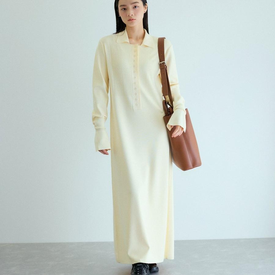 ADAM ET ROPE'（アダムエロペ） 【洗える】ボタンニットポロワンピース