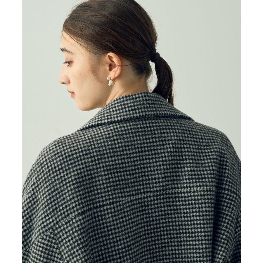 YECCA VECCA 千鳥柄ビッグカラーウールショートコート : マルイ