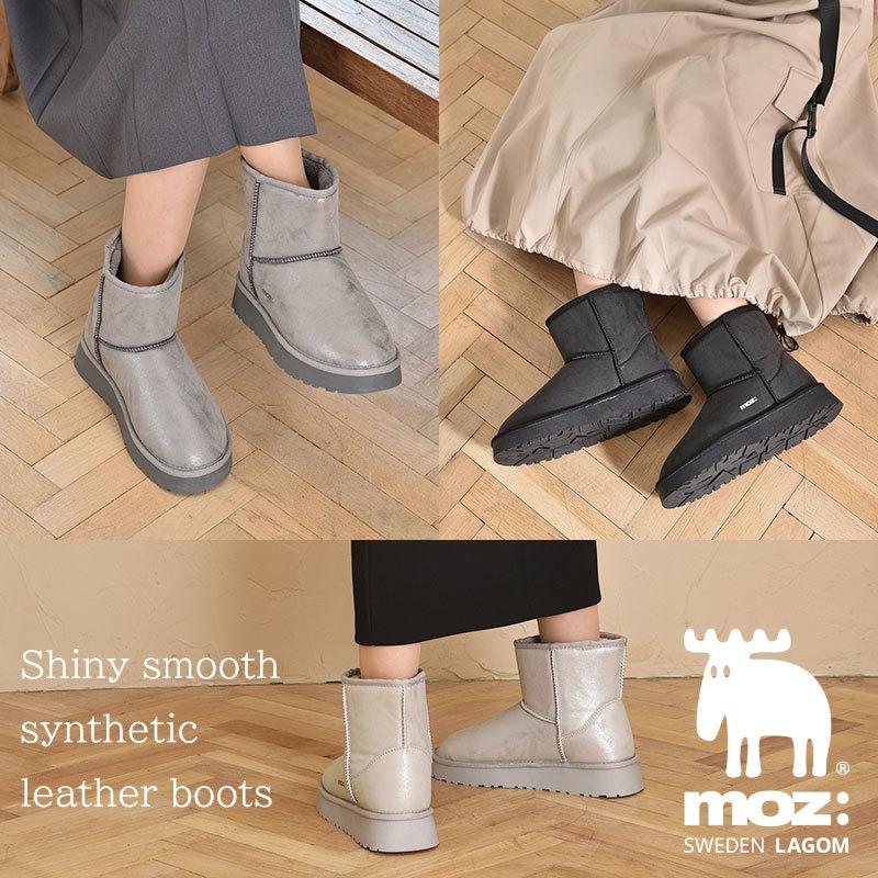 moz（モズ） 【24秋冬新作】moz フェイクムートン ショートブーツ