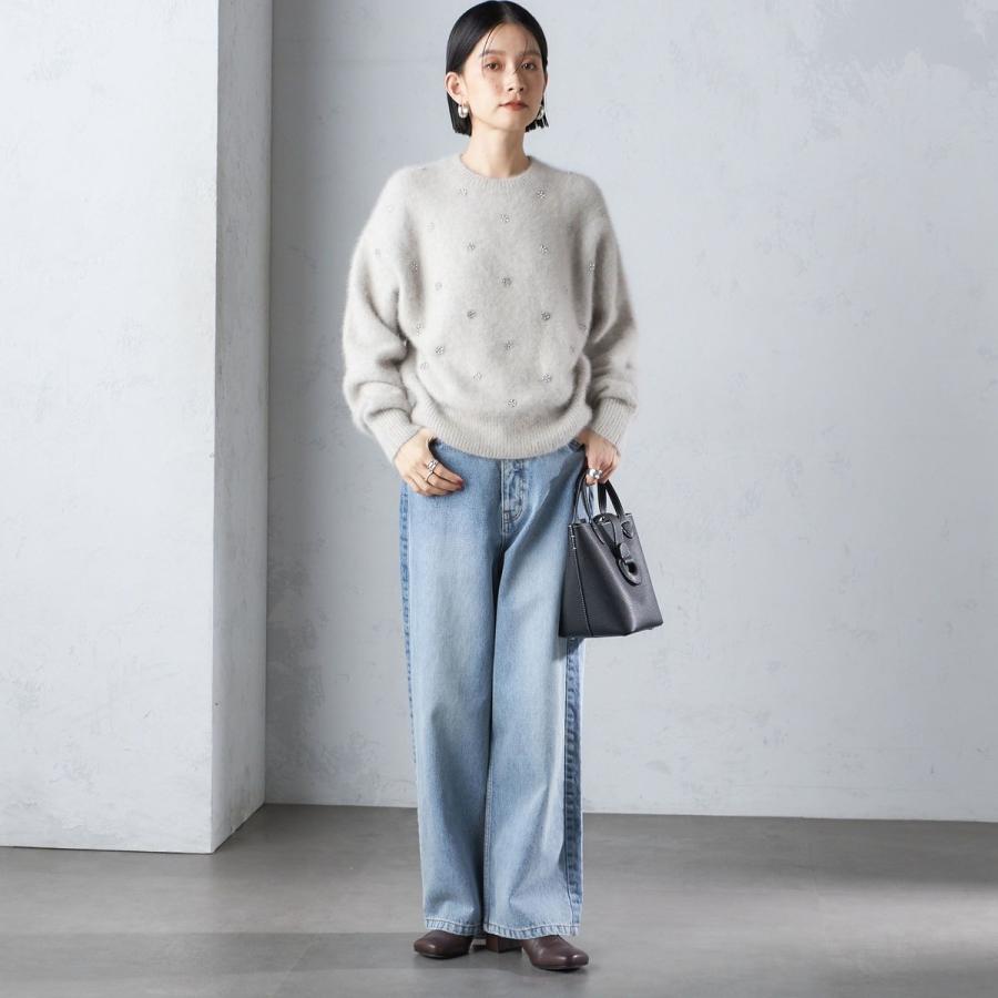 SHIPS（シップス） 〈手洗い可能〉ビジュー FOX クルーネック プル