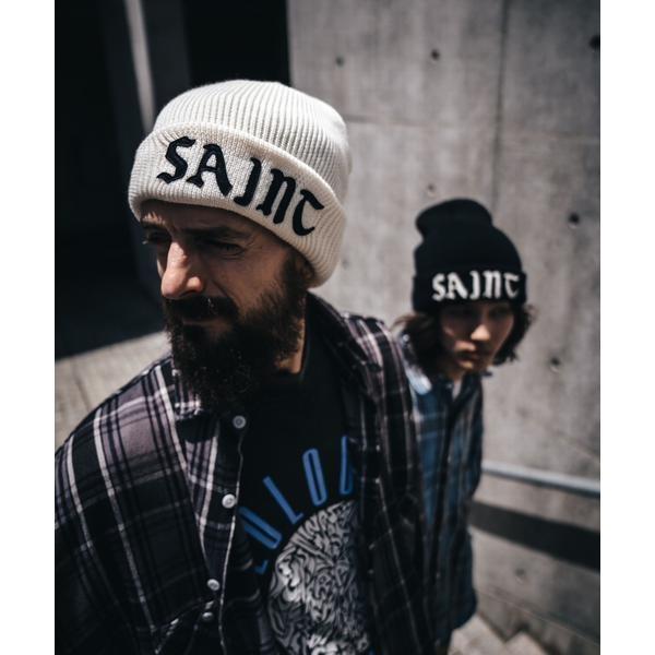 SAINT MICHAEL／セントマイケル／KNIT CAP／SAINT／BLACK 