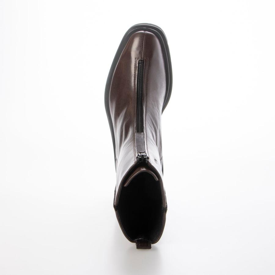 WORKS（ワークス） 24秋冬新作6.5cm本革厚底センターファスナーブーツ