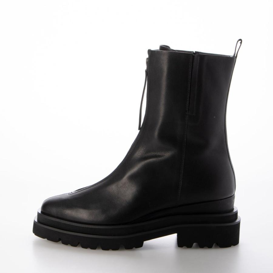 WORKS 24秋冬新作6.5cm本革厚底センターファスナーブーツ