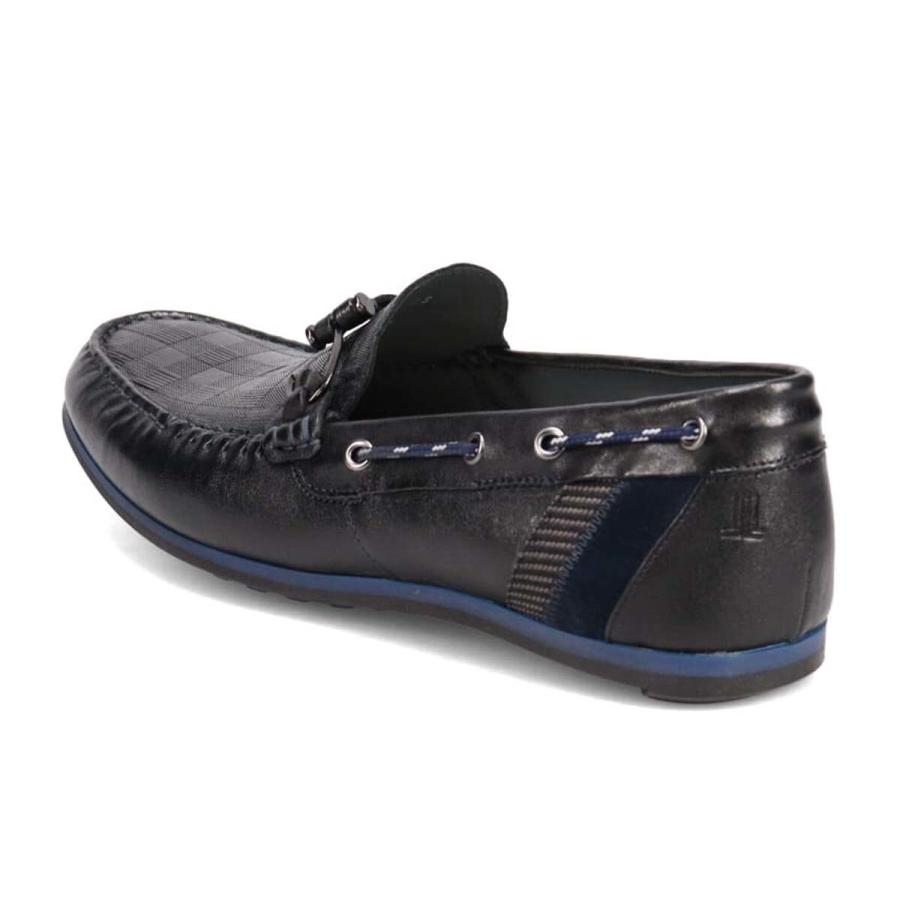 LANVIN en Bleu ブロックチェックエンボスレザードライビングシューズ