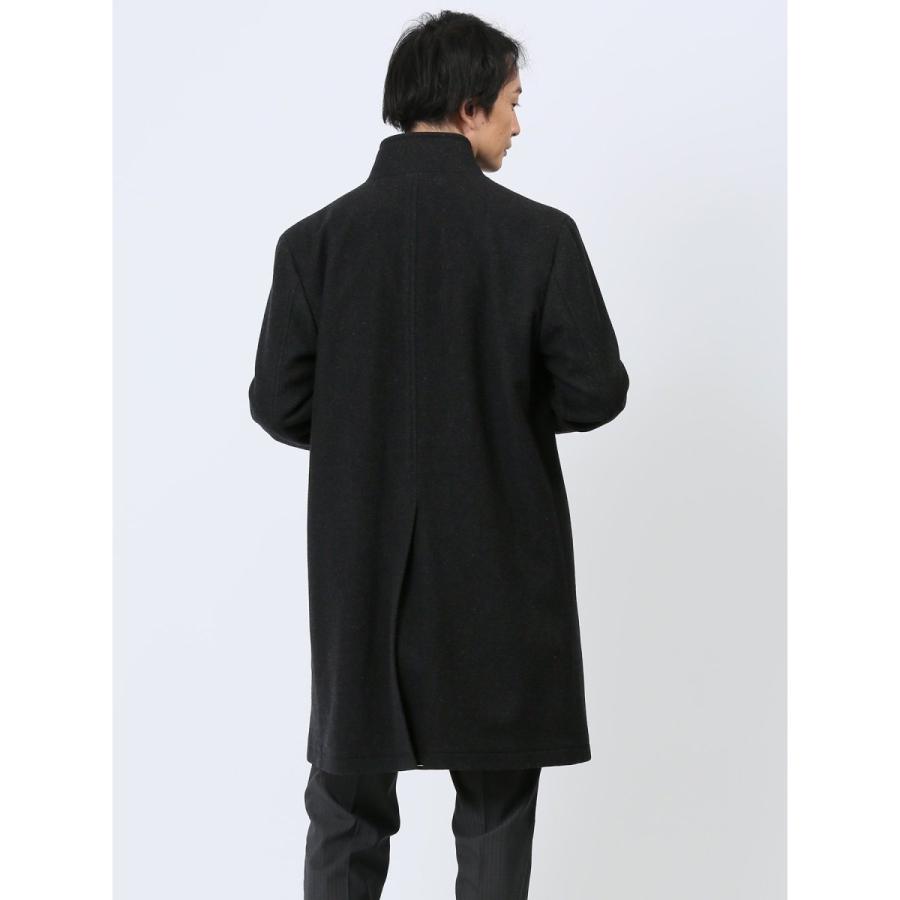 TAKA-Q タカキュー ウール混 スタンドコート カルゼ黒 : マルイ