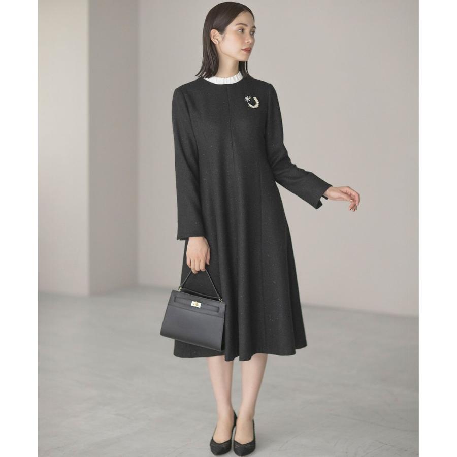 組曲（KUMIKYOKU） 【2WAY】ラメフラノ フリル襟ワンピース : マルイ