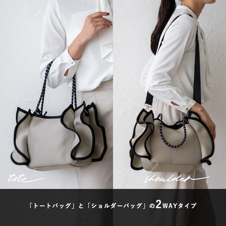 VitaFelice（ヴィータフェリーチェ） フリル2wayトートバッグ【aroco