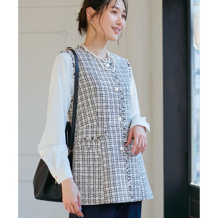 【新品タグ付き】Rouge vif ツィードベスト アイボリー ツイード ジレ ROPE' PICNIC（ロペ ピクニック） ツイードジレ ベスト : マルイ(丸井