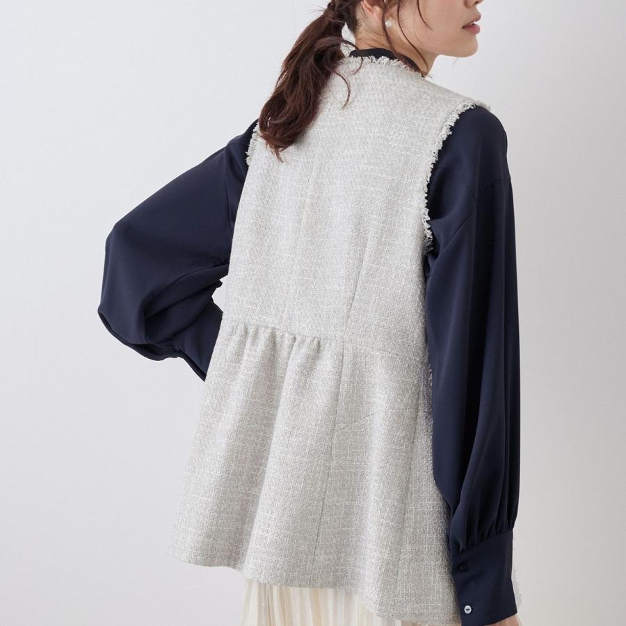 ROPÉ PICNIC フリンジ付きベスト 38 ジレ　フリルブラウス　セット ROPE' PICNIC（ロペ ピクニック） ツイードジレ ベスト : マルイ(丸井