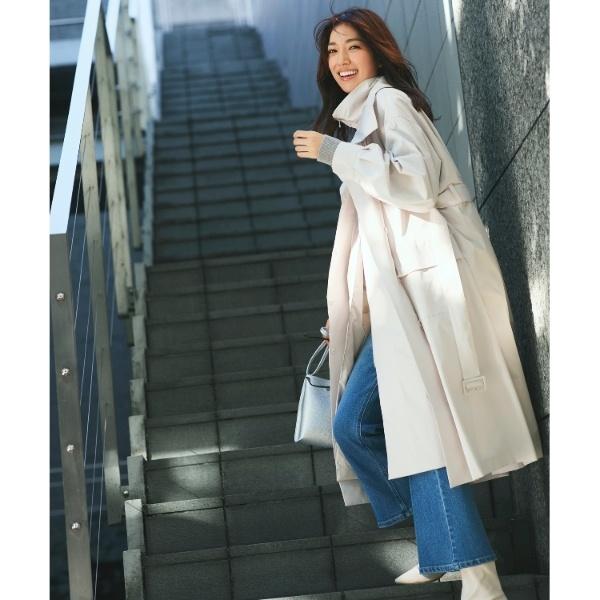 大草直子　シーズンスタイルラボ　トレンチ　スプリング　コート　茶　撥水加工 大草直子 シーズンスタイルラボ トレンチ スプリング コート 茶 撥水