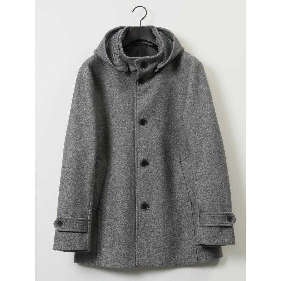 TAKA-Q（タカキュー） 【表地ストレッチ】メルトン フーデットブルゾン