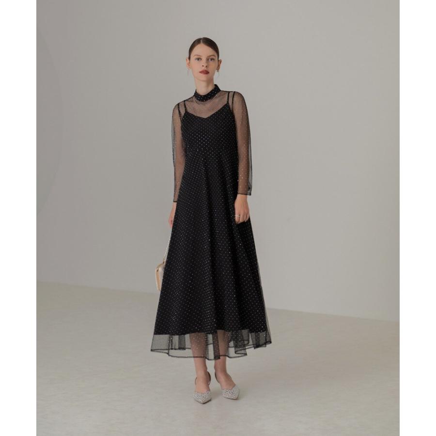 2wayドットストーンギャザーチュールAラインドレス : マルイ