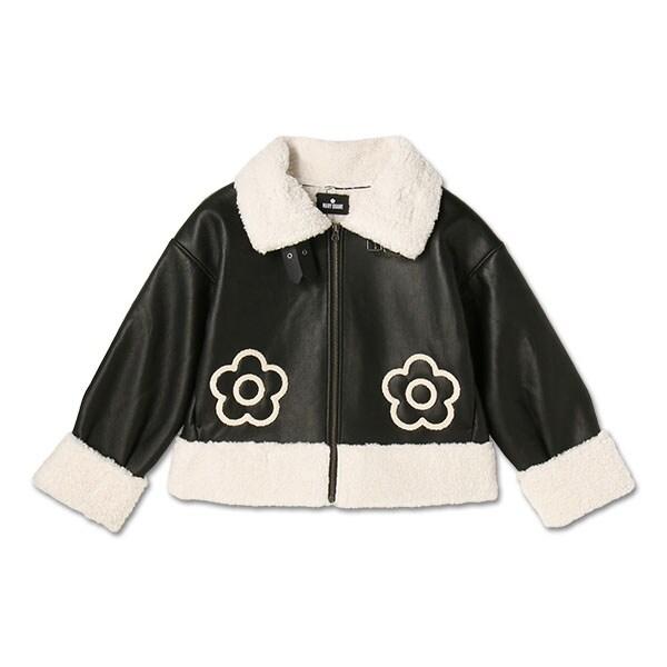 マリークワント　デイジーフェイクレザームートン ジャケット デイジーフェイクレザームートン ジャケット 楽天市場】デイジー