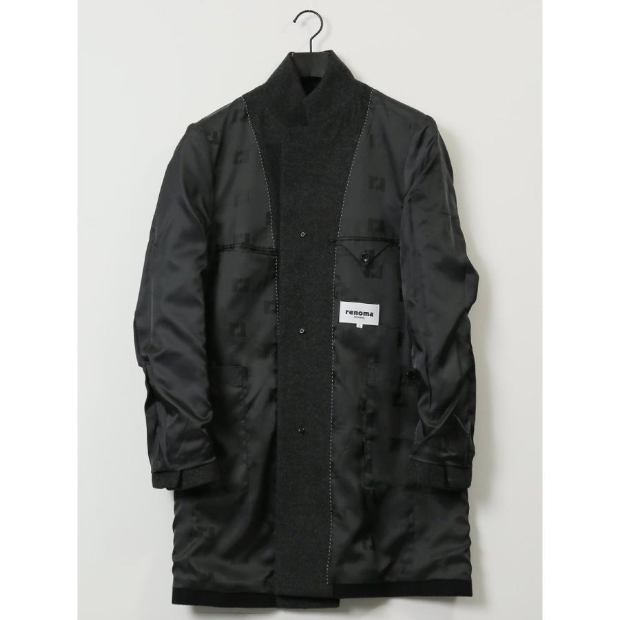 タカキュー（TAKA−Q）/【カシミヤ混】レノマ オム カシミヤ混ウール スタンドコート 無地紺 TAKA-Q（タカキュー） 【カシミヤ混】レノマ オム カシミヤ混ウール