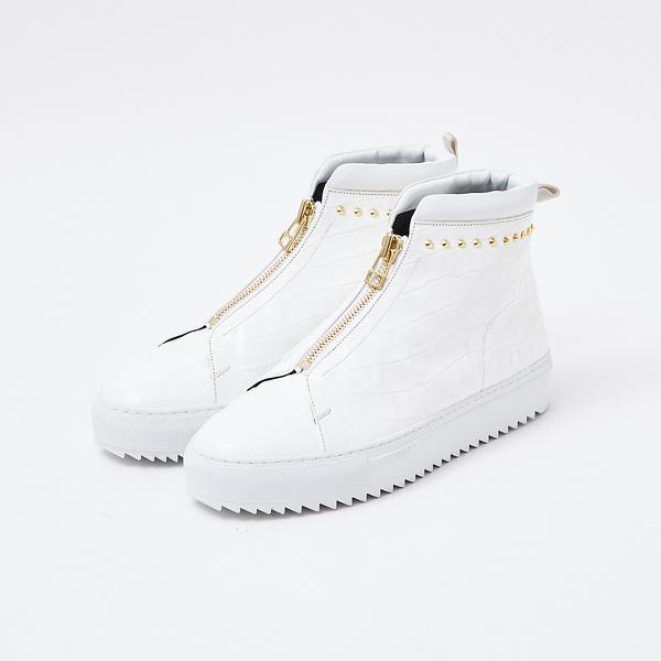 アルフレッドバニスター LEON別注 クロコ型押し センタージップスニーカー alfredoBANNISTER（アルフレッドバニスター） 【LEON別注】クロコ型