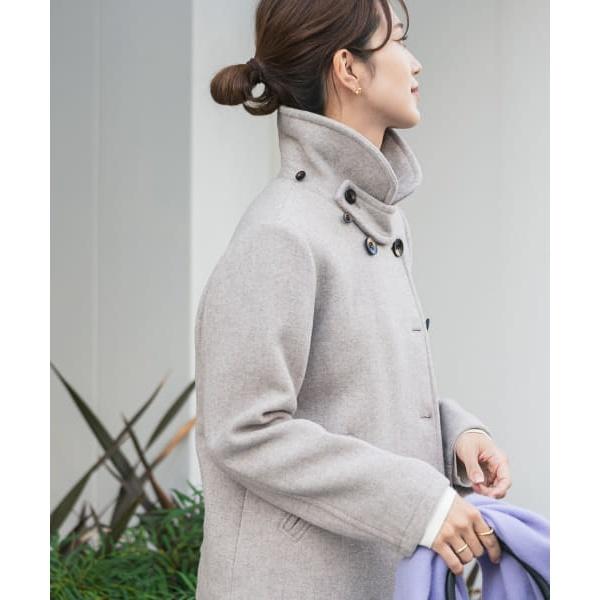 アーバンリサーチ ショールカラー 2way ショートコート M グレー 美品 URBAN RESEARCH DOORS ショールカラー2WAYショートコート