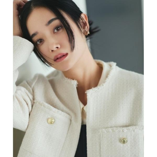 THE SHOP TK 【ONOFF活躍セレモニー通勤】ツイードノーカラー