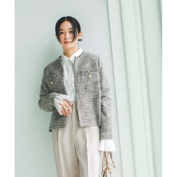 THE SHOP TK 【ONOFF活躍セレモニー通勤】ツイードノーカラー