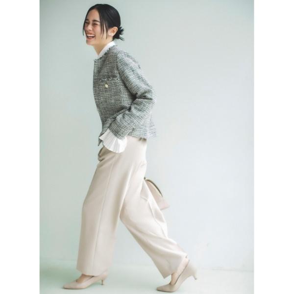 THE SHOP TK 【ONOFF活躍セレモニー通勤】ツイードノーカラー