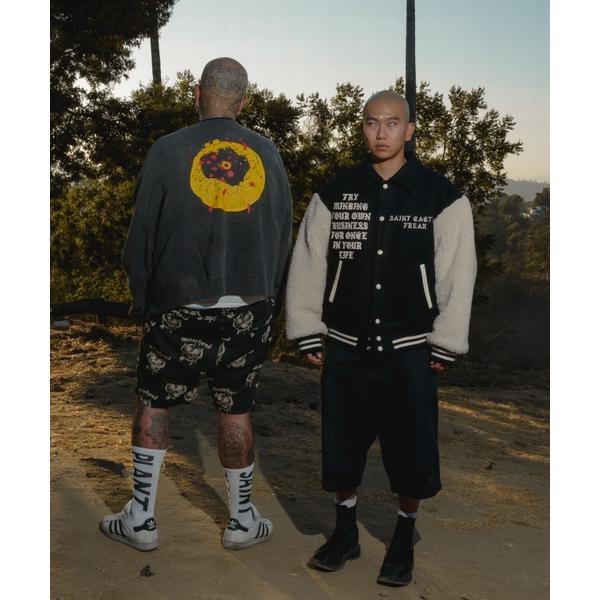 SAINT MICHAEL／セントマイケル／CP_CREW SWEAT／SMILE／BLACKの画像