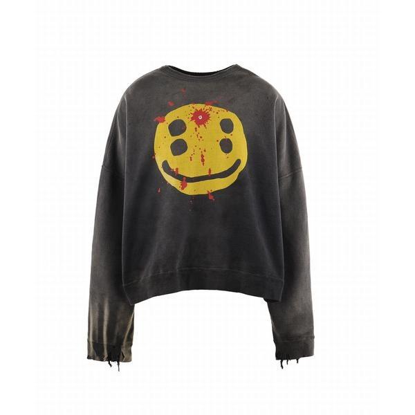 SAINT MICHAEL／セントマイケル／CP_CREW SWEAT／SMILE／BLACKの画像