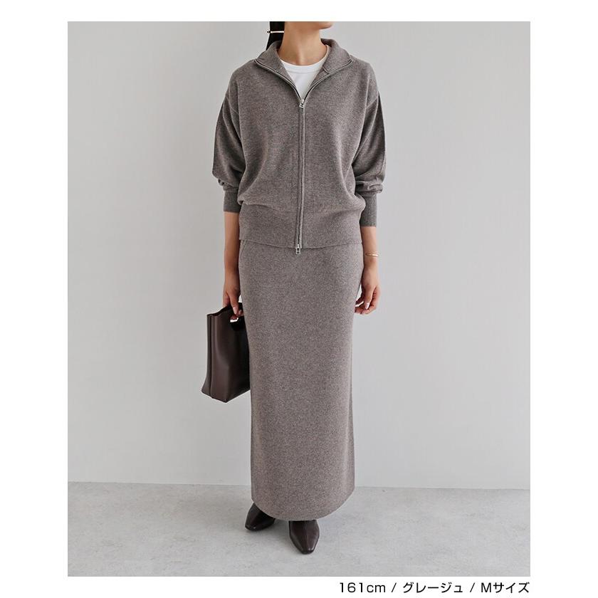 ダブルジップ ウール ニット ブルゾン evernavy エバーネイビー