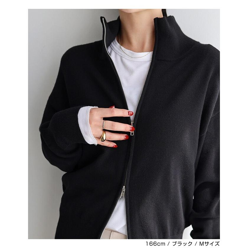 ダブルジップ ウール ニット ブルゾン evernavy エバーネイビー