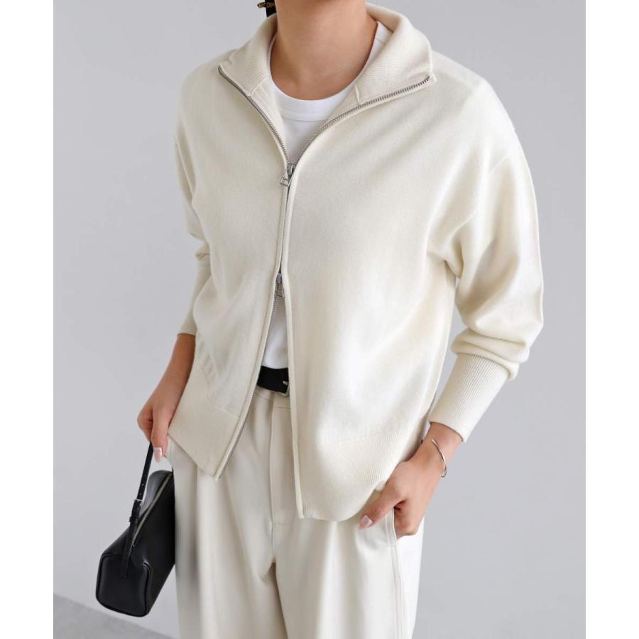 ダブルジップ ウール ニット ブルゾン evernavy エバーネイビー