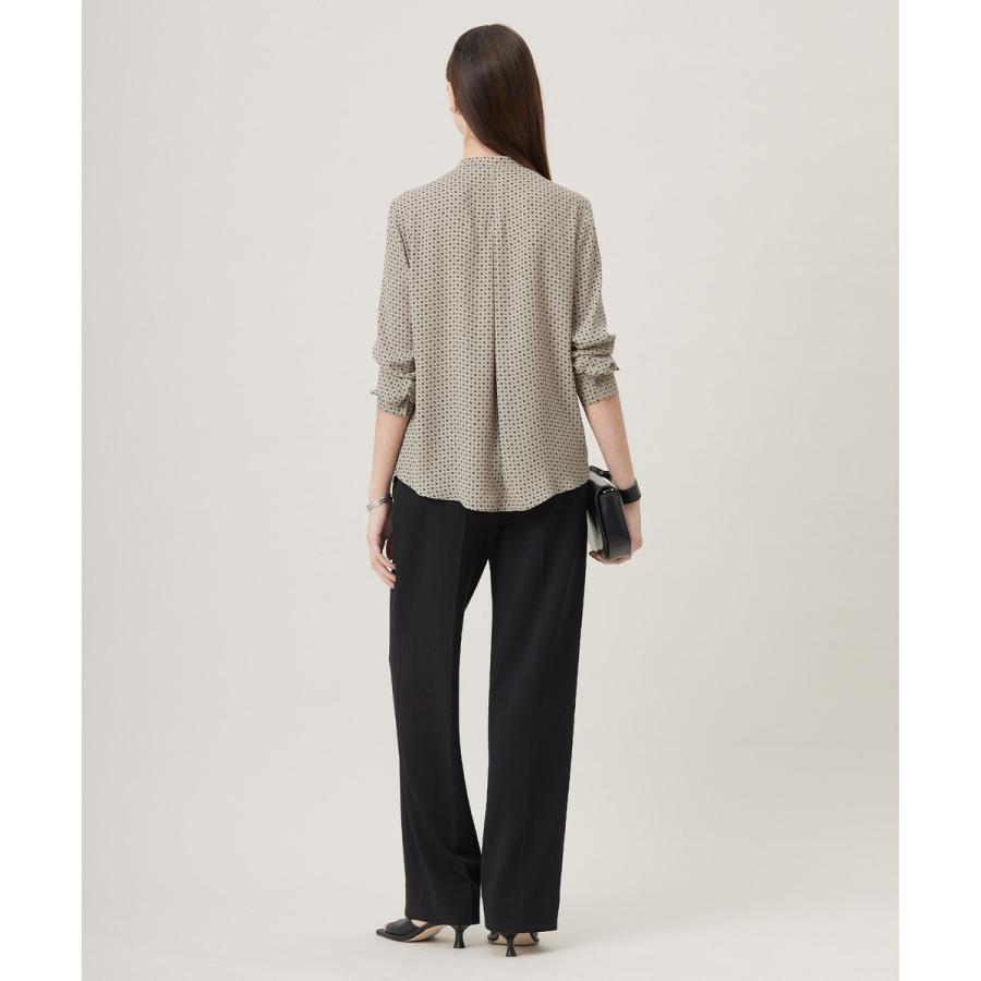 ICB 【UVケア・速乾・洗える】BackSatinAmunzen バンドカラーブラウス